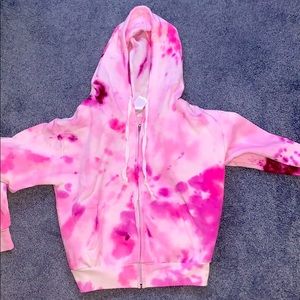 Cropped white tie dye hoodie